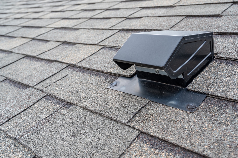 Typical static passive ventilation installation on a residential roof