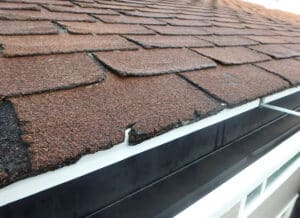 Roof shingles damaged by hail