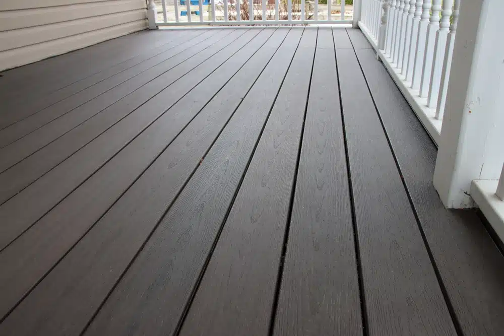 Decking installed after the old wood boards