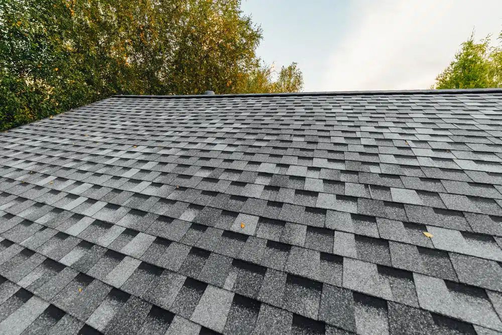 roof covered with shingles flat polymeric roof tiles
