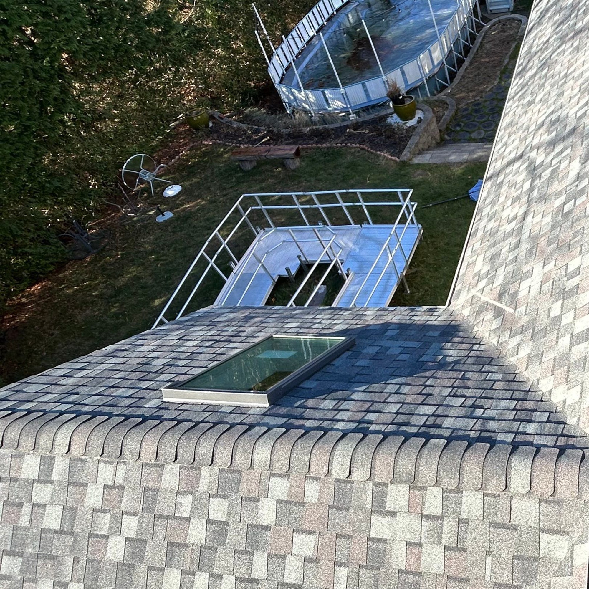 Stunning natural skylight, offering a clear view of the sky above
