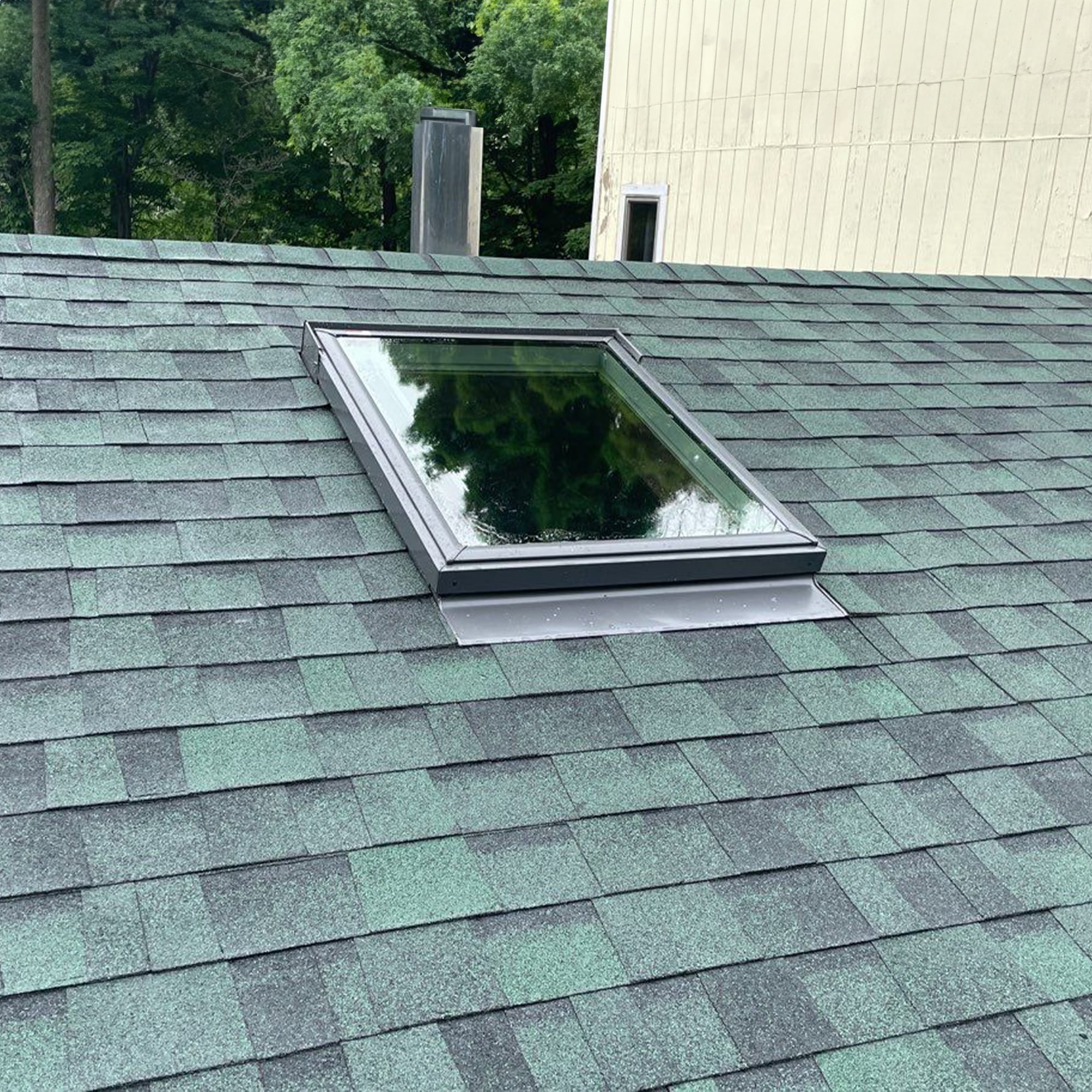 Bright skylight installed in a modern ceiling
