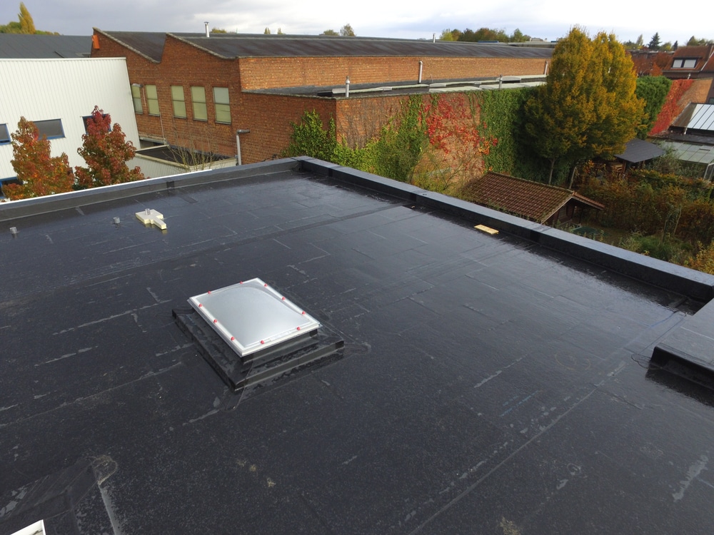 EPDM cladding for flat roofs , detached house
