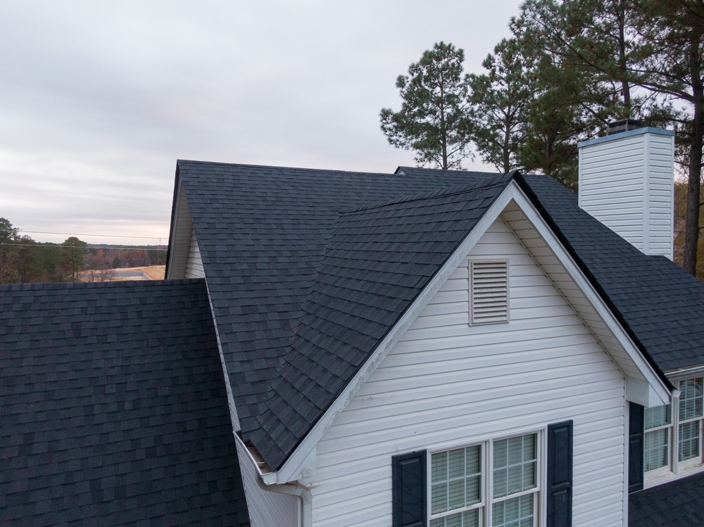 Residential Roof Repair - Completed Roof - Drone View
