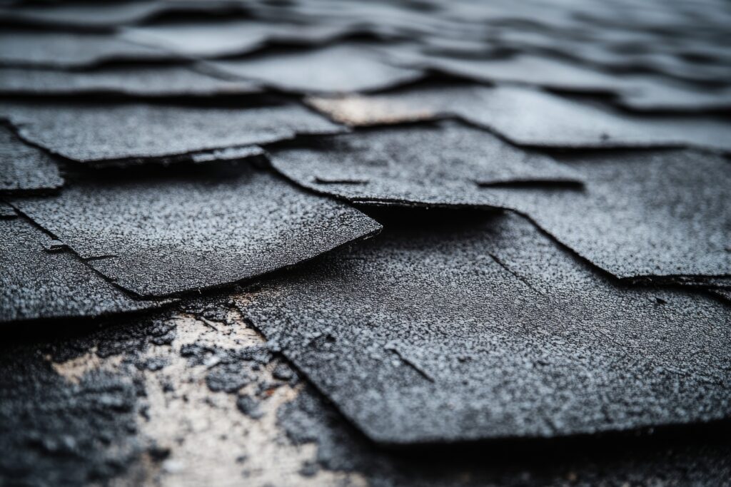 Impact-resistant asphalt shingle roofing material installed for storm protection