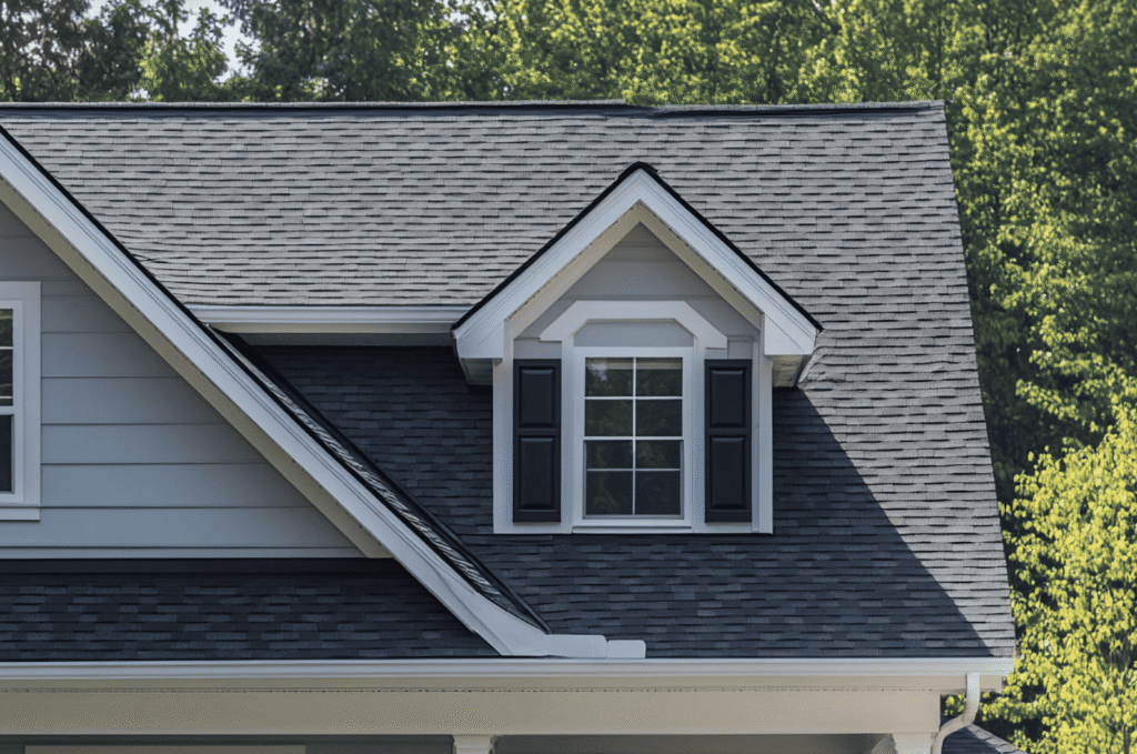 Well-kept home with an asphalt shingle roof and dormer, the kind of balanced setup that avoids poor roof ventilation problems