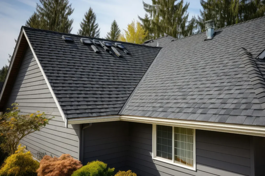 Contractor performing roof rejuvenation on weathered asphalt shingles