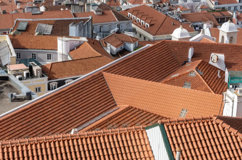 Slate roofing materials arranged across a pitched roof for a natural, long-lasting finish