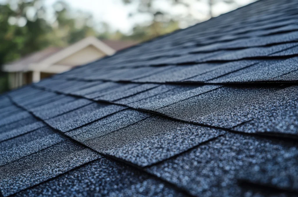 Low slope roof with smooth roof material installed evenly across the surface.