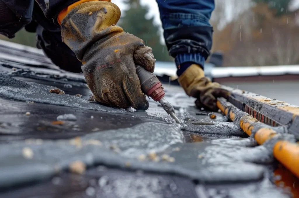 Roof leak repair focused on worn shingles and flashing where moisture is entering the home